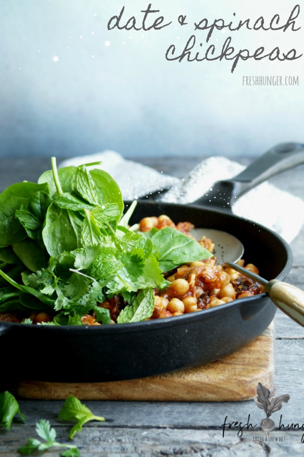 date & spinach chick peas