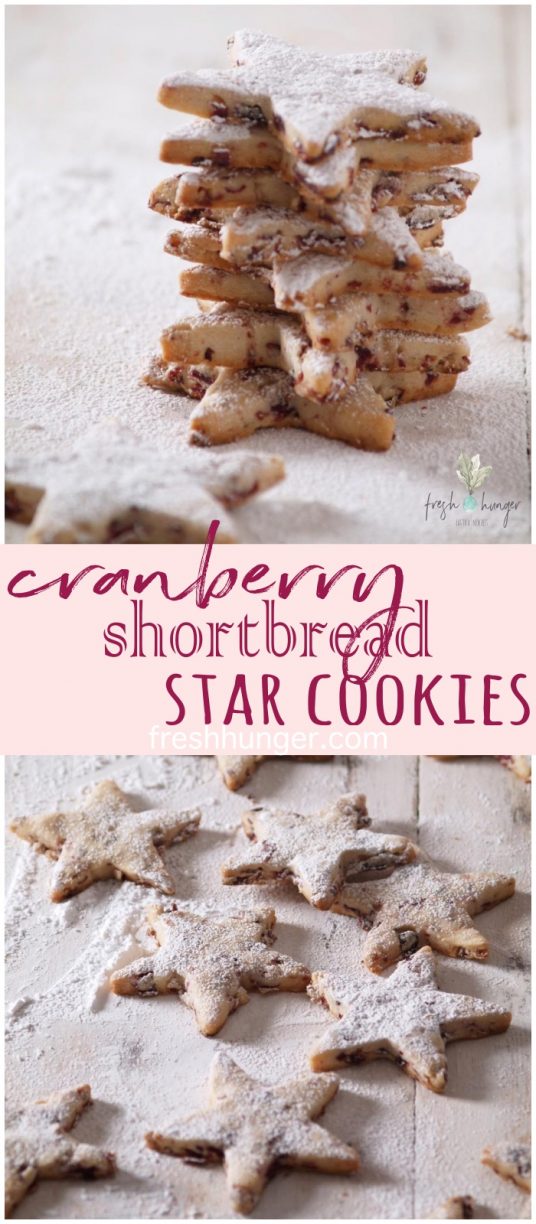 cranberry shortbread star cookies