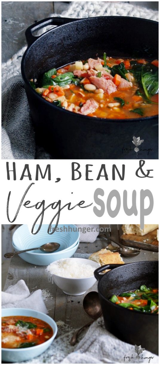 hearty ham, bean & veggie soup