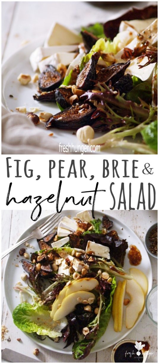 fig, pear, hazelnut & brie salad