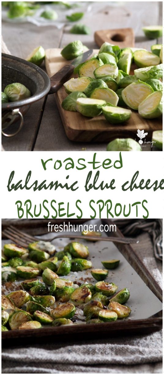 Roasted Blue Cheese Balsamic Brussels Sprouts