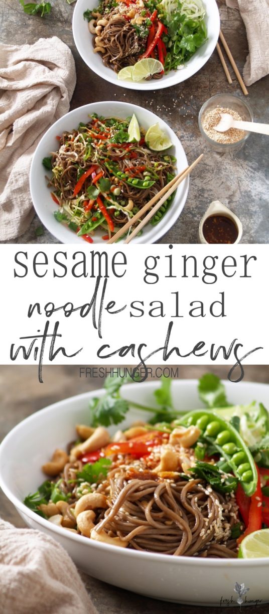 Sesame Ginger Noodle Salad with Cashews