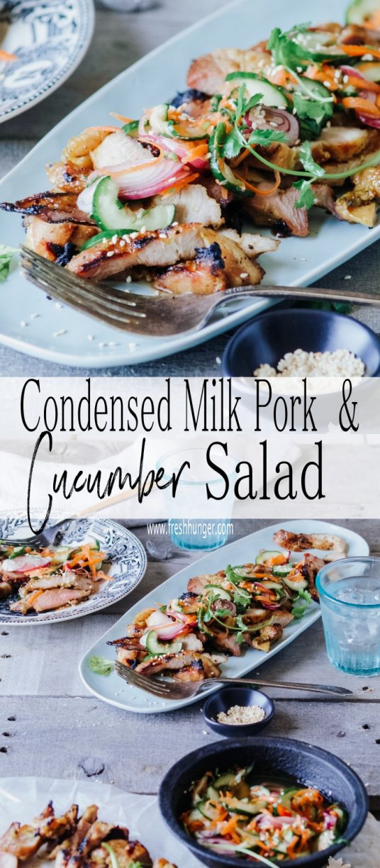 Condensed Milk Pork with Cucumber Salad