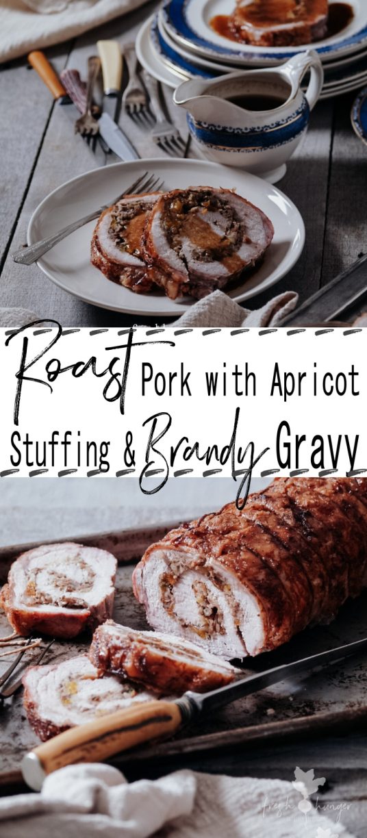Roast Pork with Apricot Stuffing & Brandy Gravy