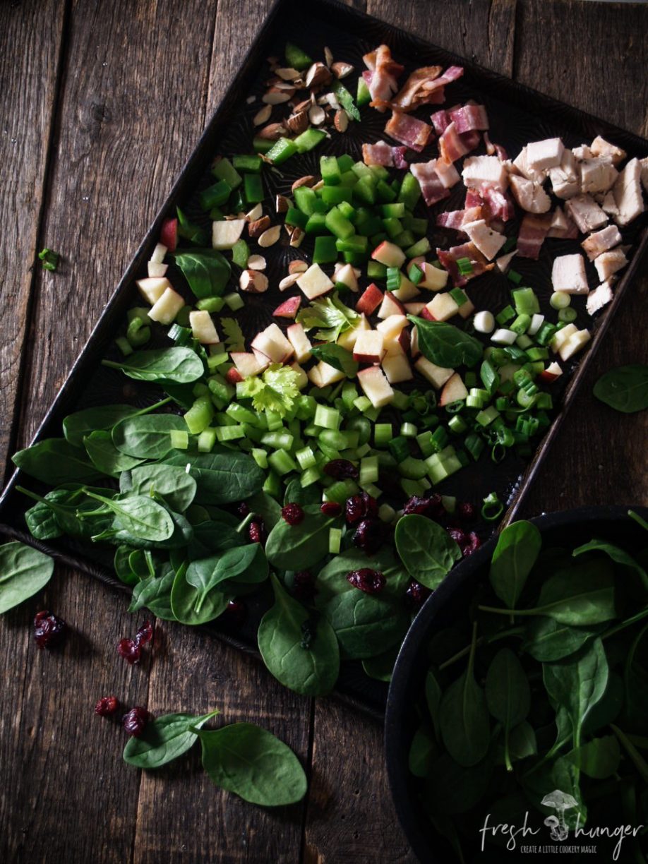 spinach & chicken chopped salad