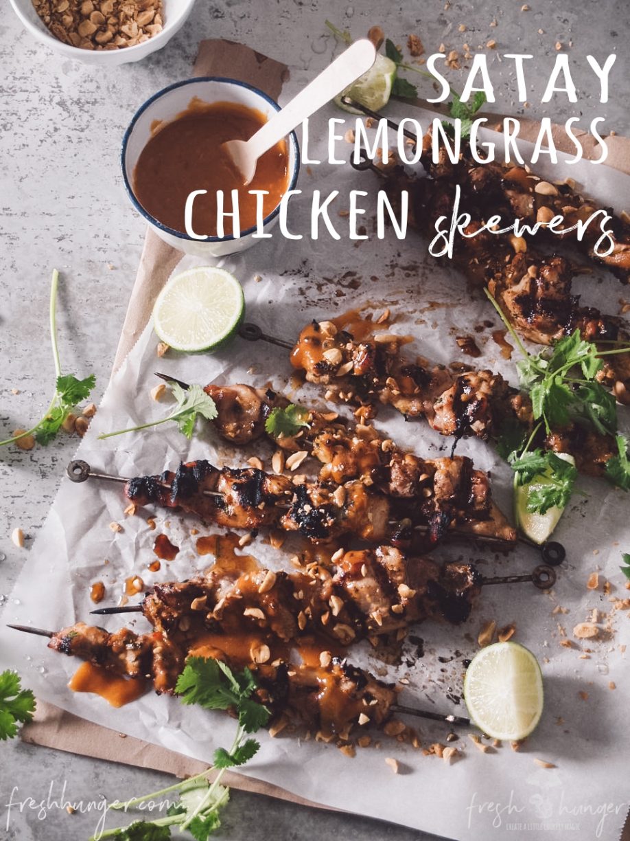 satay lemongrass chicken skewers