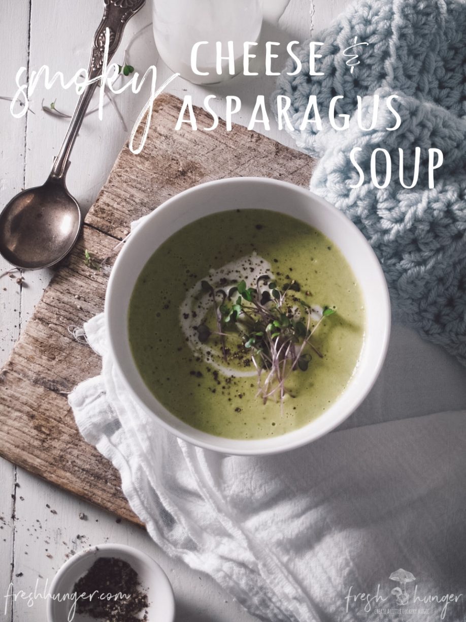 smoky cheese & asparagus soup