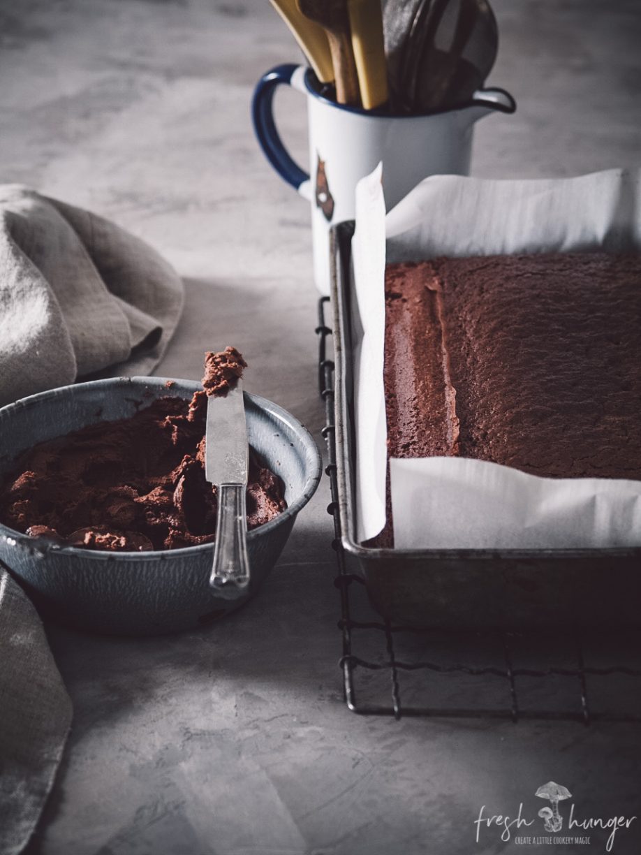 chocolate slab cake with fudge icing