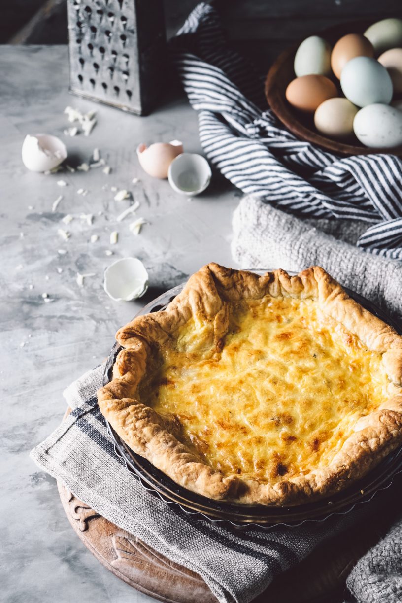 QUICK AND EASY HAM AND CHEDDAR QUICHE