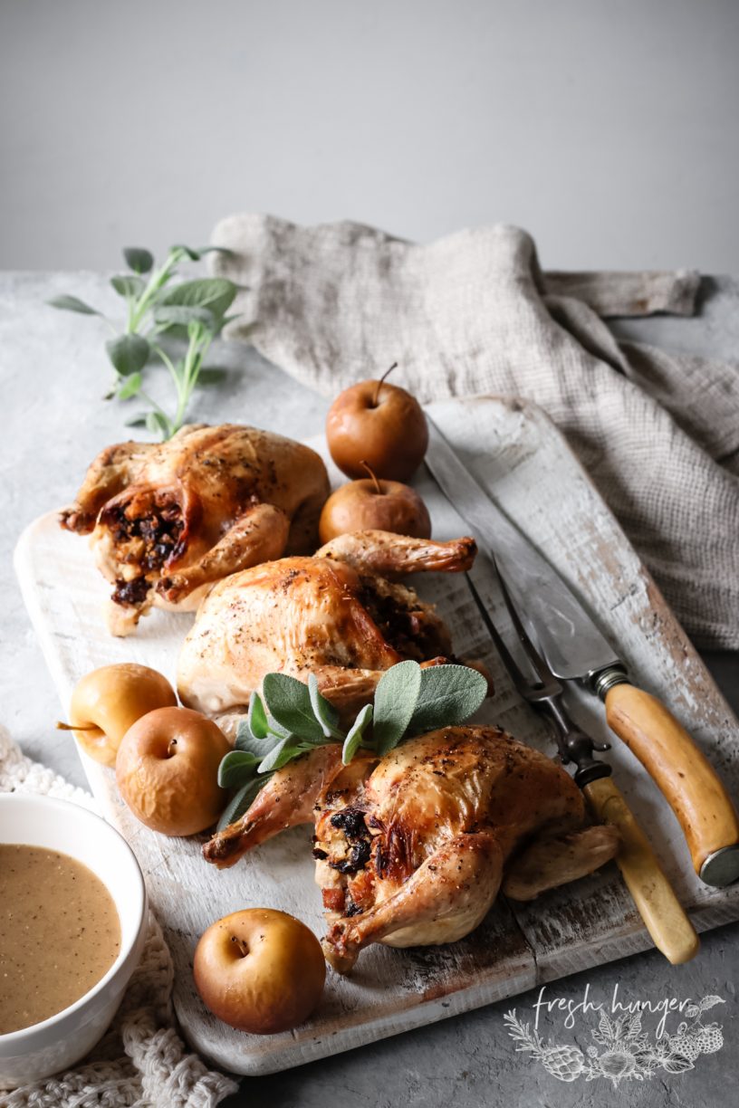 CORNISH HENS WITH APPLE STUFFING 