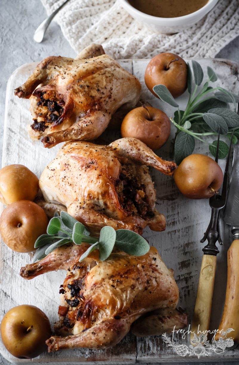 CORNISH HENS WITH APPLE STUFFING 