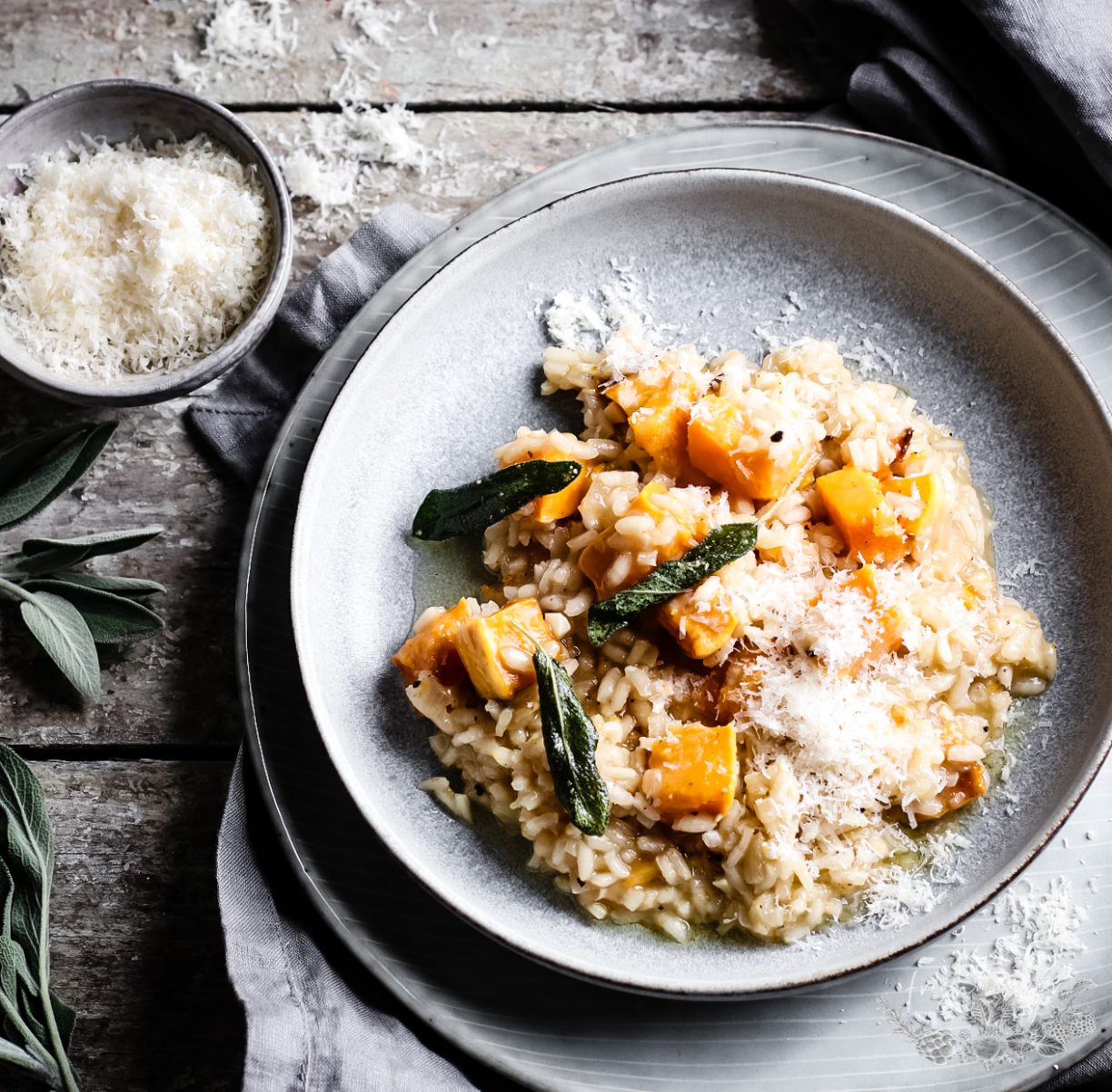 ROASTED SQUASH RISOTTO WITH SAGE BUTTER