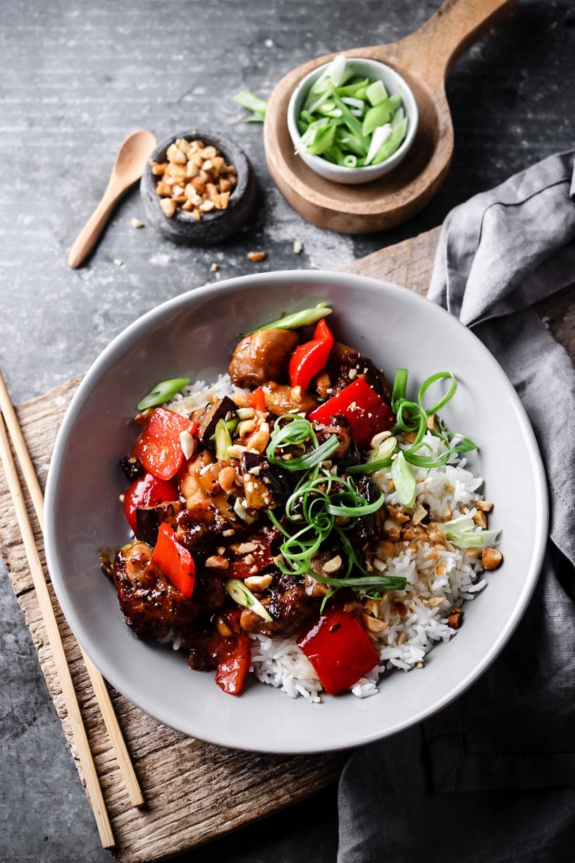 KUNG PAO CHICKEN AND EGGPLANT